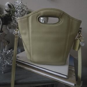 Vintage 9993 Coach Pistachio Green Mini Shopper 1990s Crossbody Tote Stunning